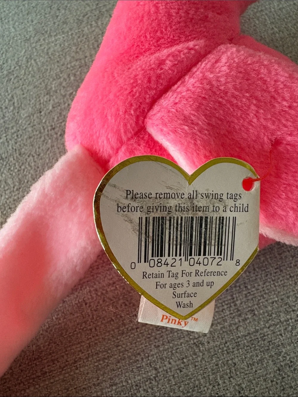 Ty Beanie Babies: Lips and Pinky. Like new with all tags.